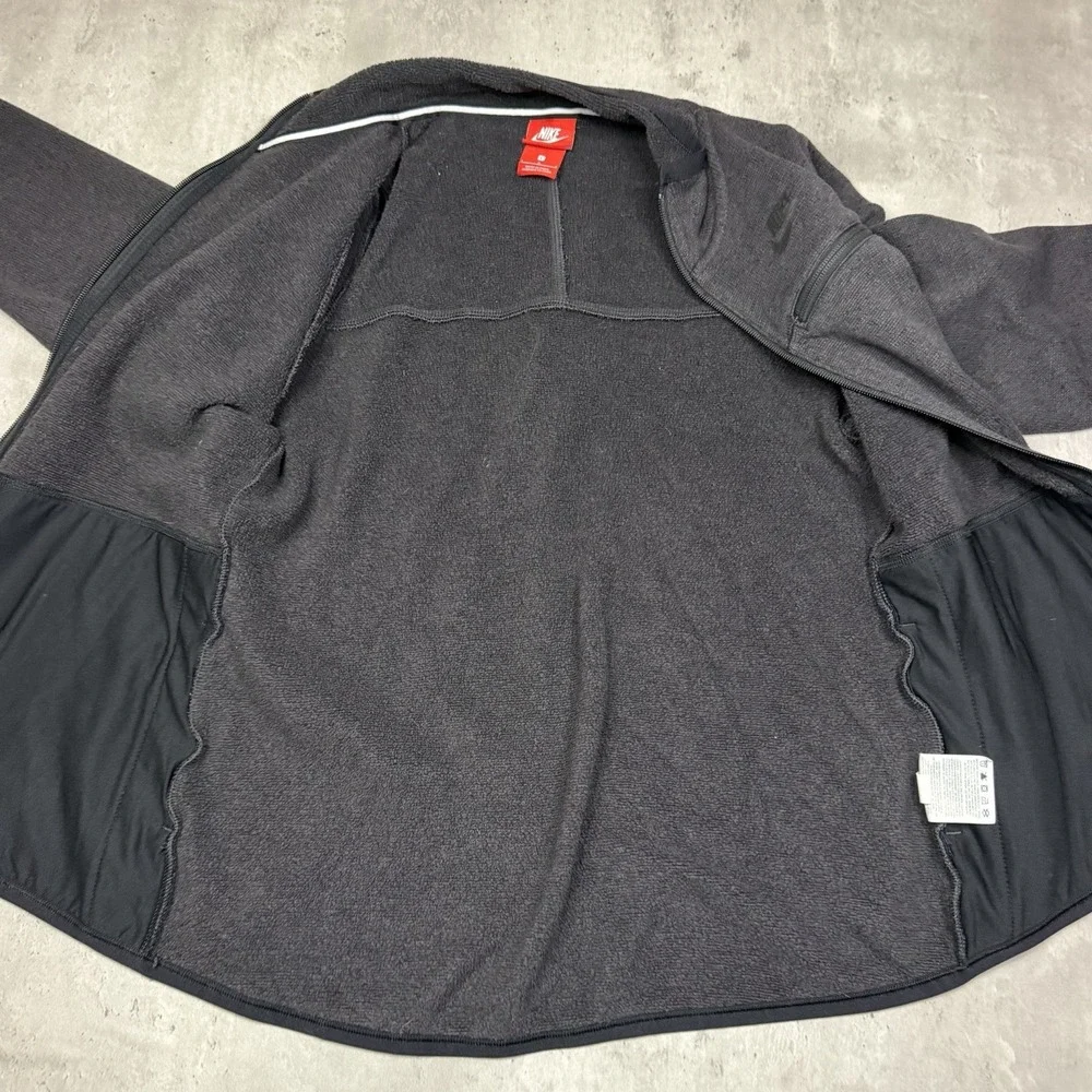 Nike Full Zip Knit Sweater Tech Fleece Jacket Black Women's Large Pockets
